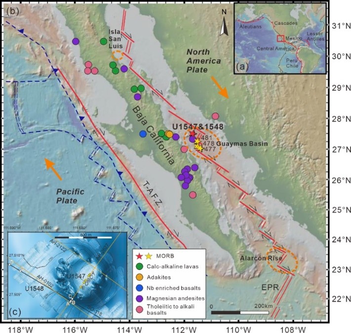 中国科学家发表IODP 385航次新成果：加利福尼亚湾瓜伊马斯盆地初始洋壳的交代地幔源区特征